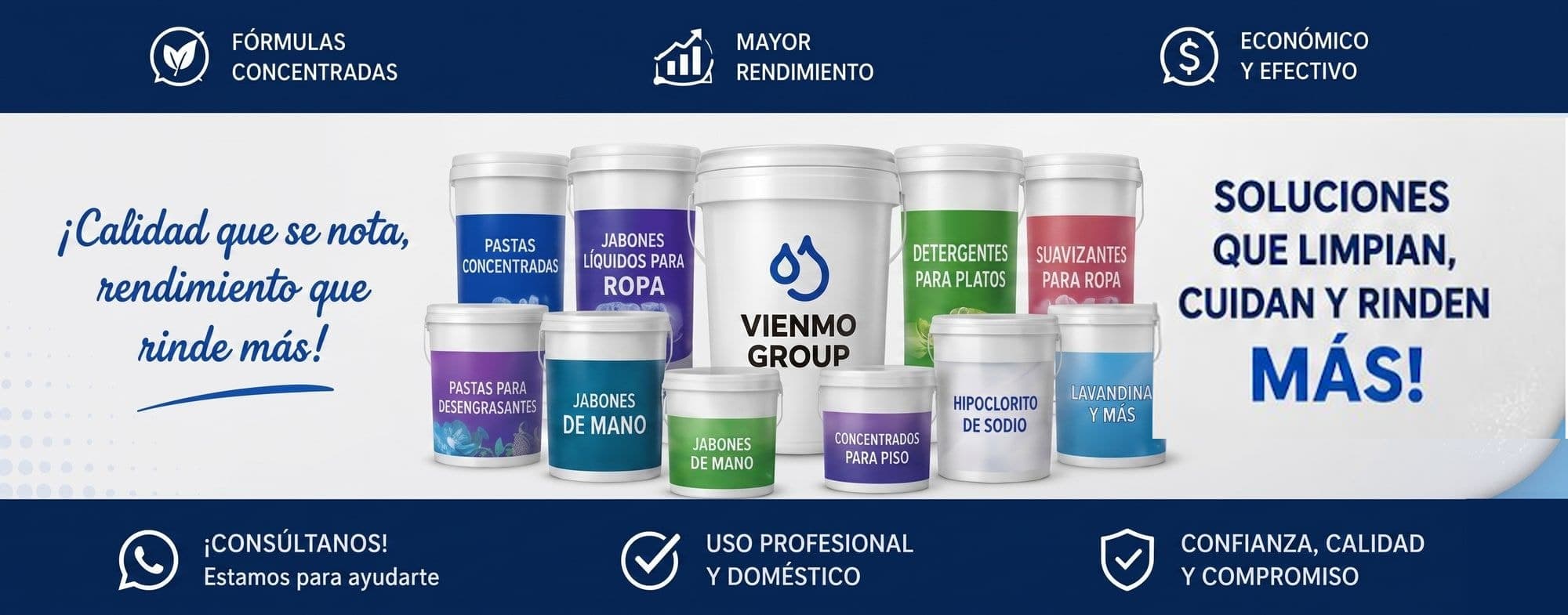 Vienmo Pastas — soluciones que limpian, cuidan y rinden más